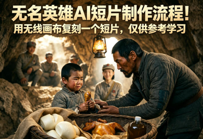 无名英雄AI短片制作流程！用无线画布复刻一个短片，仅供参考学习-低成本创业项目大全｜短视频带货+AI副业变现｜知行创业网