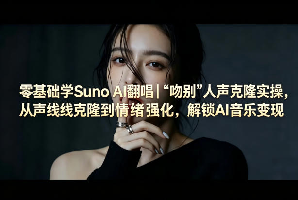零基础学Suno AI翻唱｜《吻别》人声克隆实操，从声线克隆到情绪强化，解锁AI音乐变现-低成本创业项目大全｜短视频带货+AI副业变现｜知行创业网
