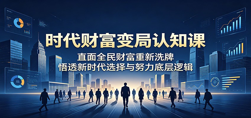 时代财富变局认知课：直面全民财富重新洗牌，悟透新时代选择与努力底层逻辑-低成本创业项目大全｜短视频带货+AI副业变现｜知行创业网