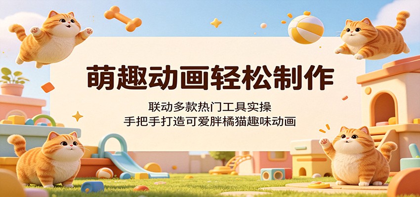 萌趣动画轻松制作，联动多款热门工具实操，手把手打造可爱胖橘猫趣味动画-低成本创业项目大全｜短视频带货+AI副业变现｜知行创业网