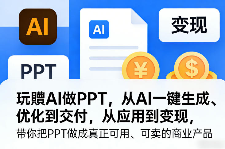 玩賺AI做PPT，从AI一键生成、优化到交付，从应用到变现，带你把PPT做成真正可用、可卖的商业产品（更新0513）-低成本创业项目大全｜短视频带货+AI副业变现｜知行创业网