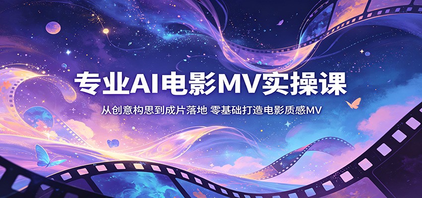 专业AI电影MV实操课：从创意构思到成片落地，零基础打造电影质感MV-低成本创业项目大全｜短视频带货+AI副业变现｜知行创业网