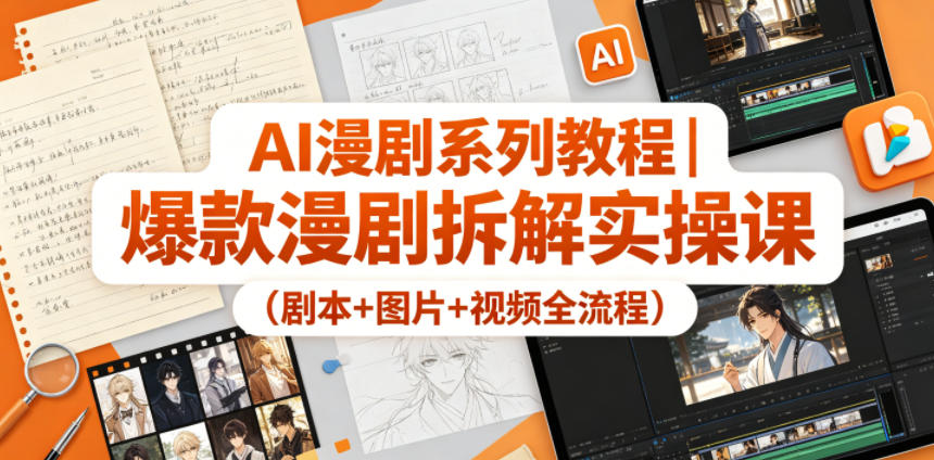 AI漫剧系列教程｜爆款漫剧拆解实操课（剧本+图片+视频全流程）-低成本创业项目大全｜短视频带货+AI副业变现｜知行创业网