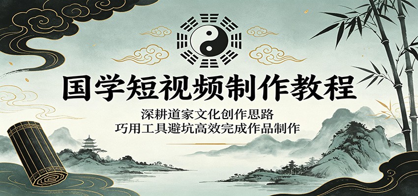 国学短视频制作教程：深耕道家文化创作思路，巧用工具避坑高效完成作品制作-低成本创业项目大全｜短视频带货+AI副业变现｜知行创业网