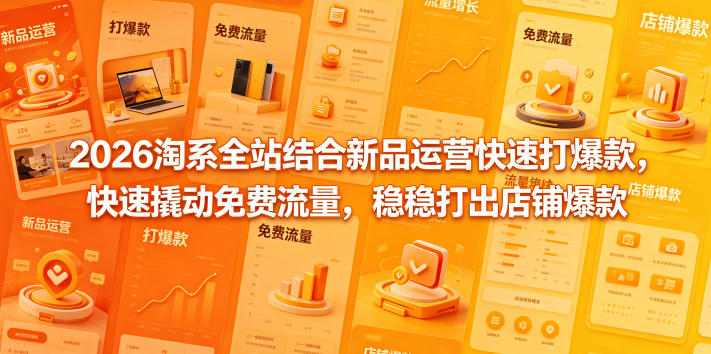 2026淘系全站结合新品运营快速打爆款，快速撬动免费流量，稳稳打出店铺爆款（更新5月12日）-低成本创业项目大全｜短视频带货+AI副业变现｜知行创业网