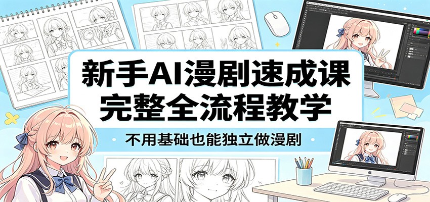 新手AI漫剧速成课：完整全流程教学，不用基础也能独立做漫剧-低成本创业项目大全｜短视频带货+AI副业变现｜知行创业网
