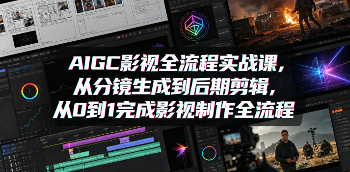 AIGC影视全流程实战课，从分镜生成到后期剪辑，从0到1完成影视制作全流程-低成本创业项目大全｜短视频带货+AI副业变现｜知行创业网