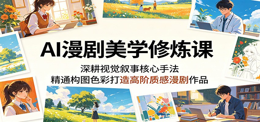 AI漫剧美学修炼课：深耕视觉叙事核心手法，精通构图色彩打造高阶质感漫剧作品-低成本创业项目大全｜短视频带货+AI副业变现｜知行创业网