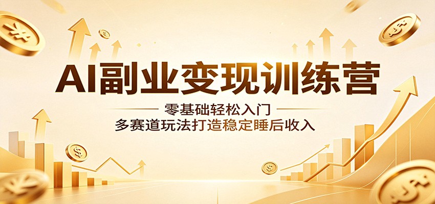 AI副业变现训练营：零基础轻松入门，多赛道玩法打造稳定睡后收入-低成本创业项目大全｜短视频带货+AI副业变现｜知行创业网