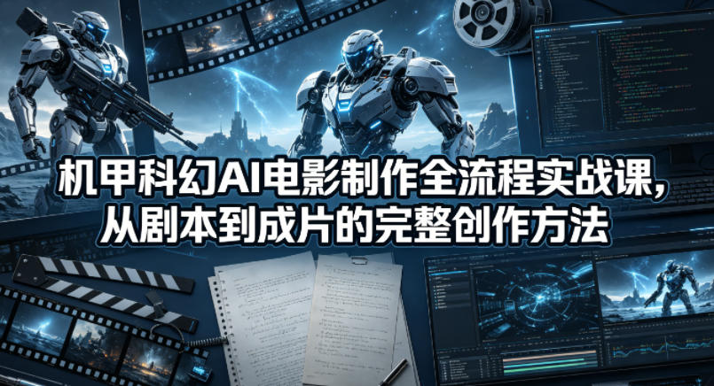 机甲科幻AI电影制作全流程实战课，从剧本到成片的完整创作方法-低成本创业项目大全｜短视频带货+AI副业变现｜知行创业网