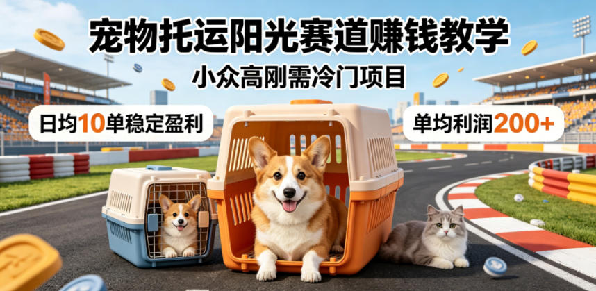 宠物托运阳光赛道賺钱教学，小众高刚需冷门项目，日均10单稳定盈利，单均利润200+-低成本创业项目大全｜短视频带货+AI副业变现｜知行创业网