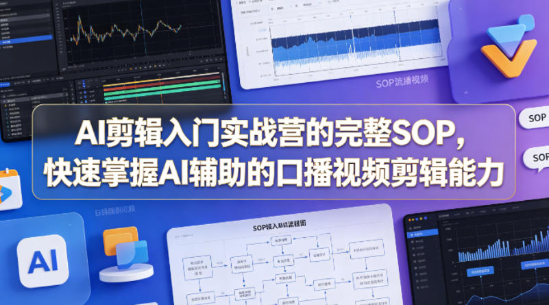 AI剪辑入门实战营的完整SOP，快速掌握AI辅助的口播视频剪辑能力-低成本创业项目大全｜短视频带货+AI副业变现｜知行创业网