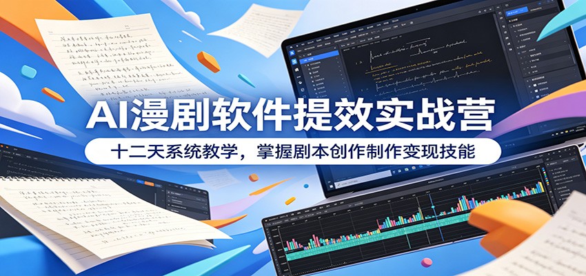 AI漫剧软件提效实战营:十二天系统教学,掌握剧本创作制作变现技能-低成本创业项目大全|短视频带货+AI副业变现|知行创业网