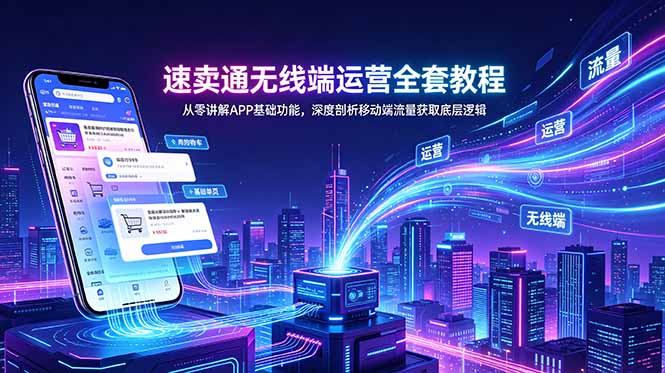 （18904期）速卖通无线端运营全套教程，从零讲解APP基础功能，深度剖析移动端流量获取底层逻辑-低成本创业项目大全｜短视频带货+AI副业变现｜知行创业网
