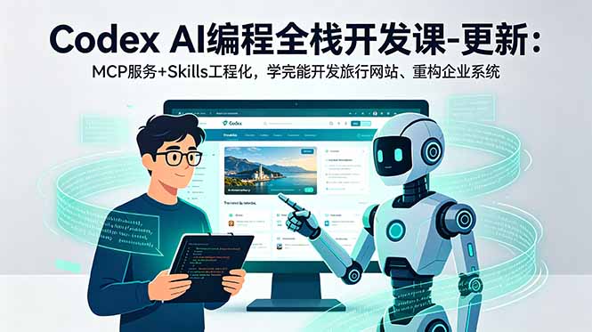 (18858期)Codex AI编程全栈开发课-更新:MCP服务+Skills工程化,学完能开发旅行网站、重构企业系统-低成本创业项目大全|短视频带货+AI副业变现|知行创业网