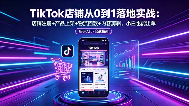 (18862期)TikTok店铺从0到1落地实战:店铺注册+产品上架+物流回款+内容剪辑,小白也能出单-低成本创业项目大全|短视频带货+AI副业变现|知行创业网