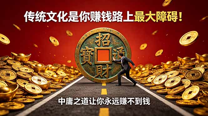 (18872期)付费文章:传统文化是你赚钱路上最大障碍!中庸之道让你永远赚不到钱-低成本创业项目大全|短视频带货+AI副业变现|知行创业网
