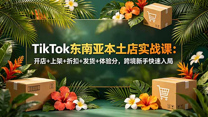 (18984期)TikTok东南亚本土店实战课:开店+上架+折扣+发货+体验分,跨境新手快速入局-低成本创业项目大全|短视频带货+AI副业变现|知行创业网