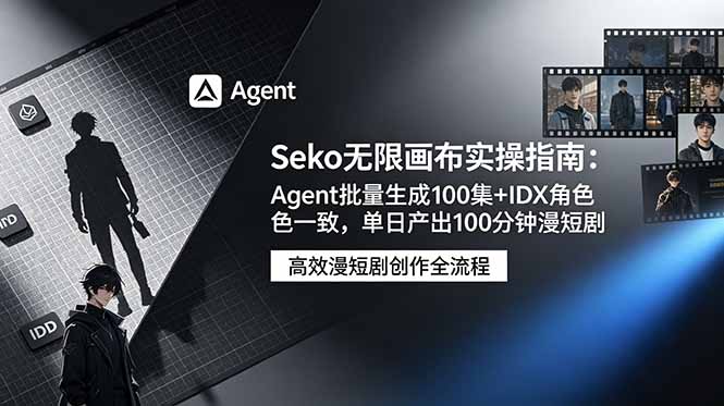 （19006期）Seko无限画布实操指南：Agent批量生成100集+IDX角色一致，单日产出100分钟漫短剧-低成本创业项目大全｜短视频带货+AI副业变现｜知行创业网