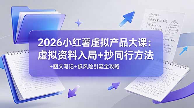 （19035期）2026小红薯虚拟产品大课：虚拟资料入局+抄同行方法+图文笔记+低风险引流全攻略-低成本创业项目大全｜短视频带货+AI副业变现｜知行创业网