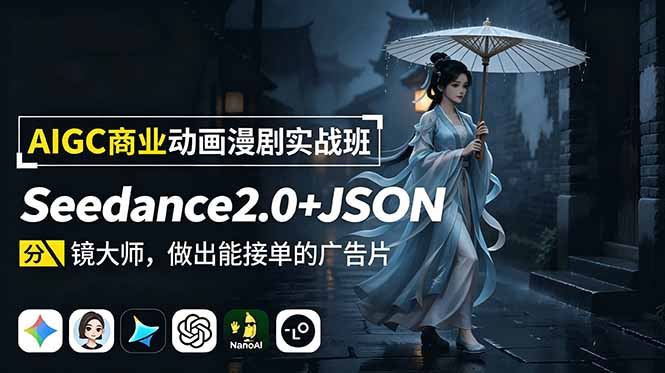 （18849期）AIGC商业动画漫剧实战班：Seedance2.0+JSON分镜大师，做出能接单的广告片-低成本创业项目大全｜短视频带货+AI副业变现｜知行创业网