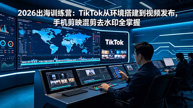 (18875期)2026出海训练营:TikTok从环境搭建到视频发布,手机剪映混剪去水印全掌握-低成本创业项目大全|短视频带货+AI副业变现|知行创业网