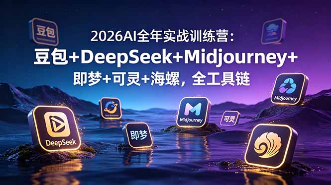 （19038期）2026AI全年实战训练营：豆包+DeepSeek+Midjourney+即梦+可灵+海螺，全工具链-低成本创业项目大全｜短视频带货+AI副业变现｜知行创业网