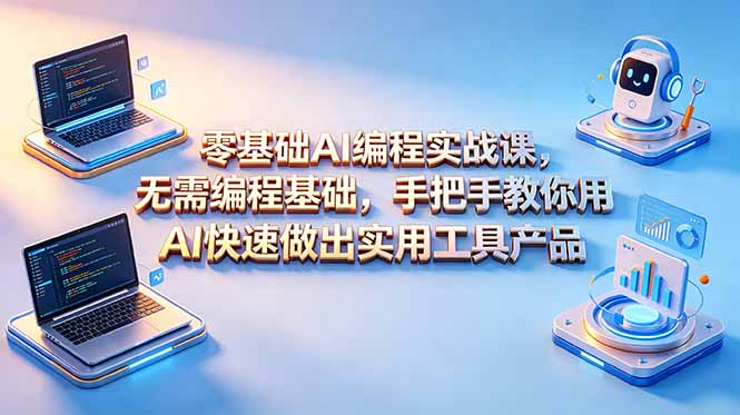 （18785期）零基础AI编程实战课-更新，无需编程基础，手把手教你用AI快速做出实用工具产品-低成本创业项目大全｜短视频带货+AI副业变现｜知行创业网