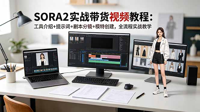 （18718期）SORA2实战带货视频教程：工具介绍+提示词+剧本分镜+模特创建，全流程实战教学-低成本创业项目大全｜短视频带货+AI副业变现｜知行创业网