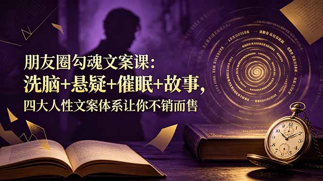 （19054期）朋友圈勾魂文案课：洗脑+悬疑+催眠+故事，四大人性文案体系让你不销而售-低成本创业项目大全｜短视频带货+AI副业变现｜知行创业网