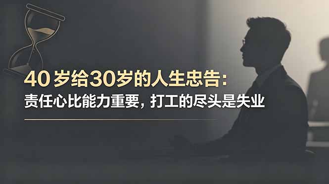 (18769期)付费文章:40岁给30岁的人生忠告:责任心比能力重要,打工的尽头是失业-低成本创业项目大全|短视频带货+AI副业变现|知行创业网