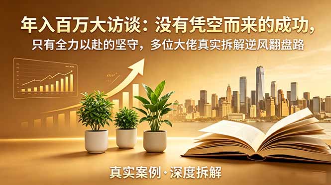 (18891期)年入百万大访谈-更新:没有凭空而来的成功,只有全力以赴的坚守,多位大佬真实拆解逆风翻盘路-低成本创业项目大全|短视频带货+AI副业变现|知行创业网