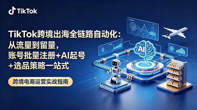 （18907期）TikTok跨境出海全链路自动化：从流量到留量，账号批量注册+AI起号+选品策略一站式-低成本创业项目大全｜短视频带货+AI副业变现｜知行创业网