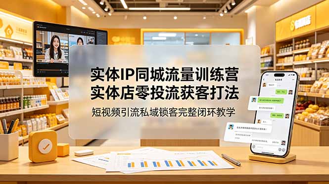 （18999期）实体IP同城流量训练营：实体店零投流获客打法，短视频引流私域锁客完整闭环教学-低成本创业项目大全｜短视频带货+AI副业变现｜知行创业网