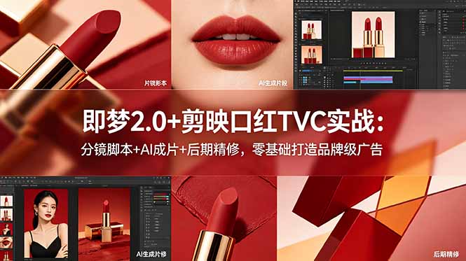 （18729期）即梦2.0+剪映口红TVC实战：分镜脚本+AI成片+后期精修，零基础打造品牌级广告-低成本创业项目大全｜短视频带货+AI副业变现｜知行创业网