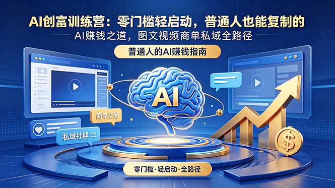 （18911期）AI创富训练营：零门槛轻启动，普通人也能复制的AI赚钱之道，图文视频商单私域全路径-低成本创业项目大全｜短视频带货+AI副业变现｜知行创业网