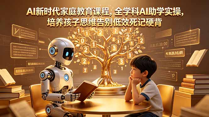 （18745期）AI新时代家庭教育课程，全学科AI助学实操，培养孩子思维告别低效死记硬背-低成本创业项目大全｜短视频带货+AI副业变现｜知行创业网