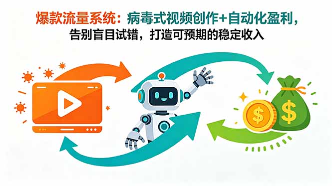 （18882期）爆款流量系统：病毒式视频创作+自动化盈利，告别盲目试错，打造可预期的稳定收入-低成本创业项目大全｜短视频带货+AI副业变现｜知行创业网