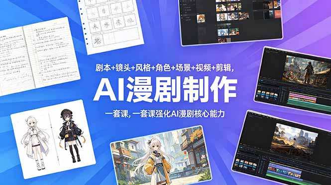 （18734期）剧本+镜头+风格+角色+场景+视频+剪辑，一套课强化AI漫剧核心能力-低成本创业项目大全｜短视频带货+AI副业变现｜知行创业网