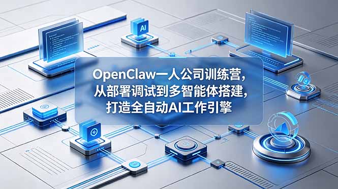 （18789期）OpenClaw 一人公司训练营，从部署调试到多智能体搭建，打造全自动 AI 工作引擎-低成本创业项目大全｜短视频带货+AI副业变现｜知行创业网