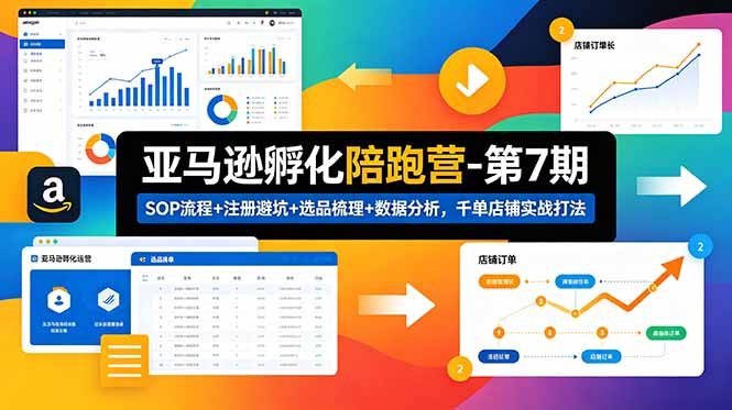 （18752期）亚马逊孵化陪跑营-第7期：SOP流程+注册避坑+选品梳理+数据分析，千单店铺实战打法-低成本创业项目大全｜短视频带货+AI副业变现｜知行创业网