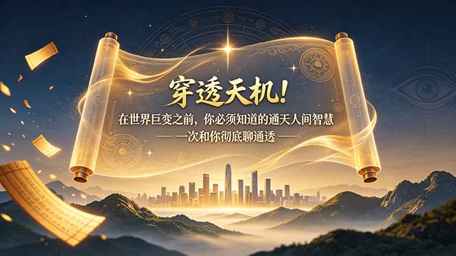 （19063期）付费文章：穿透天机！在世界巨变之前，你必须知道的通天人间智慧 一次和你彻底聊通透-低成本创业项目大全｜短视频带货+AI副业变现｜知行创业网