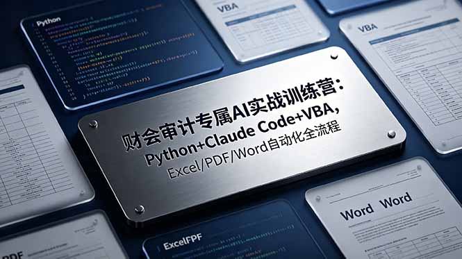 （19028期）财会审计专属 AI实战训练营：Python+Claude Code+VBA，Excel/PDF/Word自动化全流程-低成本创业项目大全｜短视频带货+AI副业变现｜知行创业网