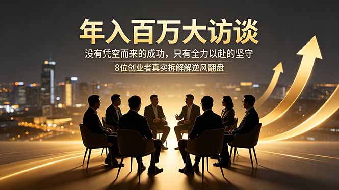 （18723期）年入百万大访谈：没有凭空而来的成功，只有全力以赴的坚守，8位创业者真实拆解逆风翻盘路-低成本创业项目大全｜短视频带货+AI副业变现｜知行创业网