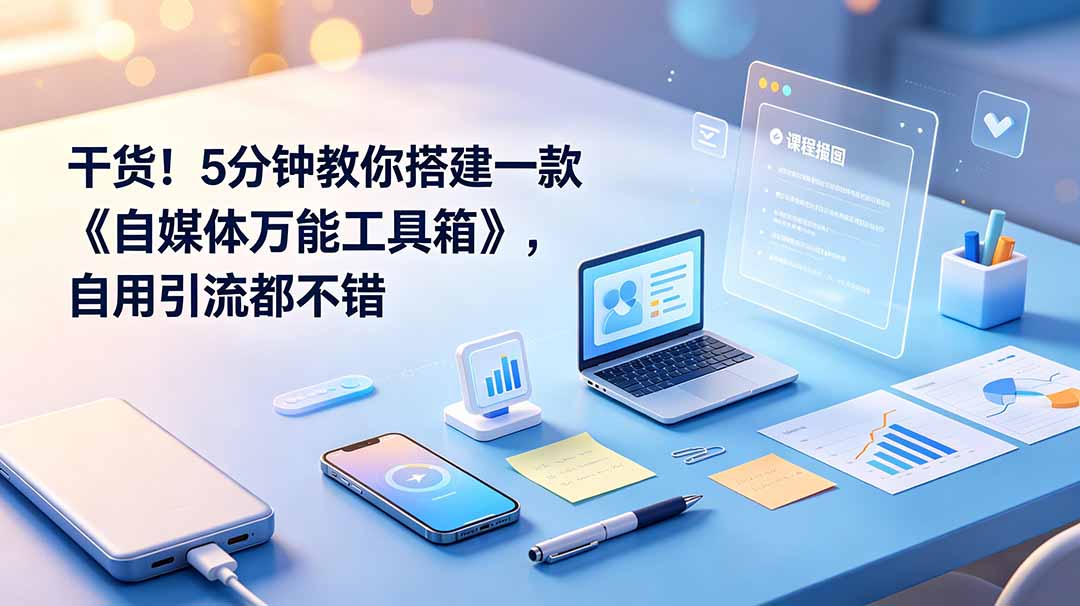 （19064期）干货！5分钟教你搭建一款《自媒体万能工具箱》，自用引流都不错-低成本创业项目大全｜短视频带货+AI副业变现｜知行创业网