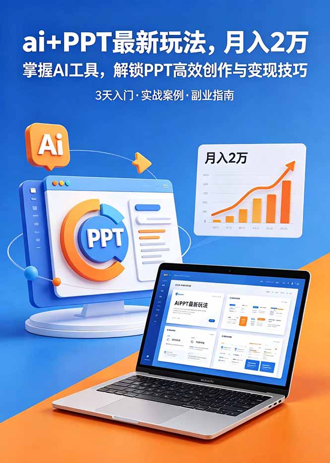 （18881期）ai+PPT最新玩法，月入2万掌握AI工具，解锁PPT高效创作与变现技巧3天入门，实战案例·副业指南-低成本创业项目大全｜短视频带货+AI副业变现｜知行创业网