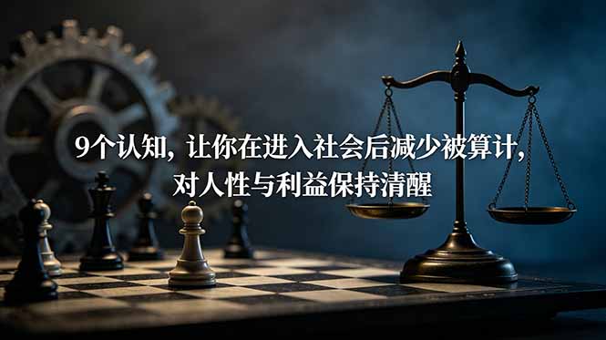 （19042期）付费文章：9个认知，让你在进入社会后减少被算计，对人性与利益保持清醒-低成本创业项目大全｜短视频带货+AI副业变现｜知行创业网