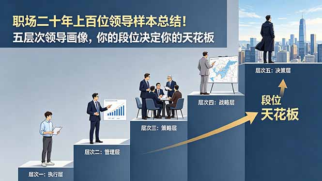 （18900期）付费文章：职场二十年上百位领导样本总结！五层次领导画像，你的段位决定你的天花板-低成本创业项目大全｜短视频带货+AI副业变现｜知行创业网