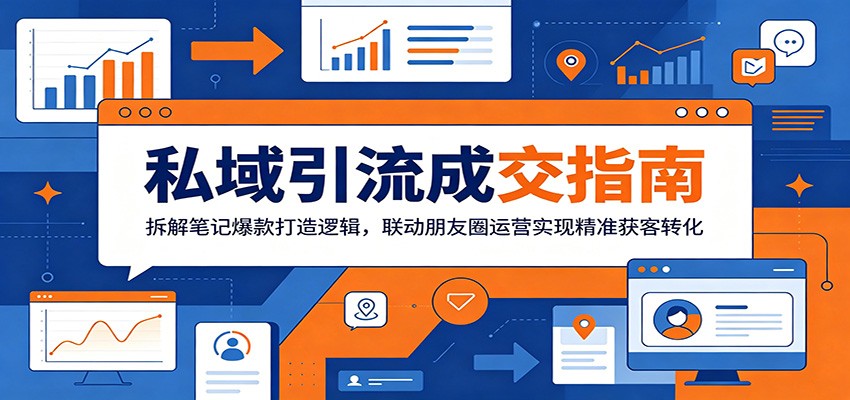 私域引流成交指南：拆解笔记爆款打造逻辑，联动朋友圈运营实现精准获客转化-低成本创业项目大全｜短视频带货+AI副业变现｜知行创业网