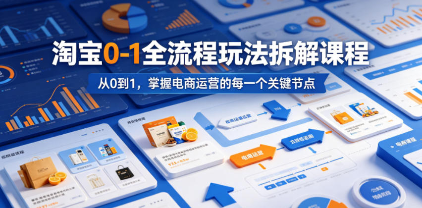 淘宝0-1全流程玩法拆解课程，从0到1，掌握电商运营的每一个关键节点-低成本创业项目大全｜短视频带货+AI副业变现｜知行创业网